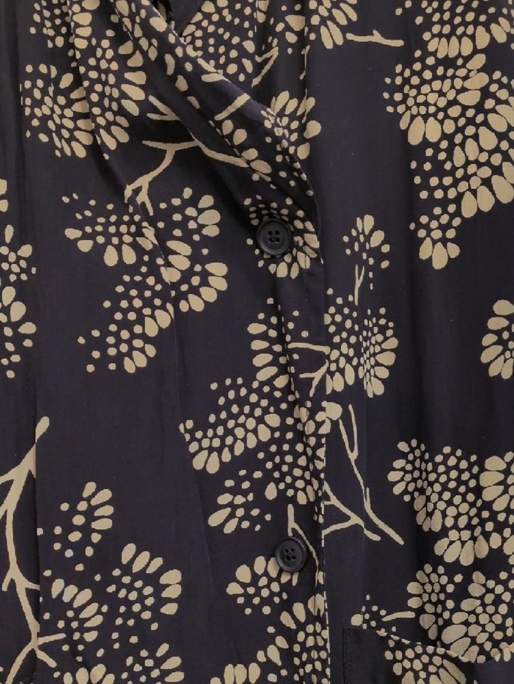 Maeve Silk Navy Gingko Print Wrap Dress - Picture 6 of 12